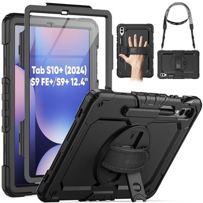 SEYMAC Galaxy Tab S9 Plus Schutzhülle, stoßfest, Ständer, Handschlaufe