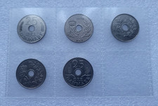 5 Denmark 25 Ore Coins 1977 1973 1972 1969 1968