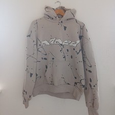 Named Collective Hooded Jumper Small Medium Hoodie Beige Grey Paint Splash