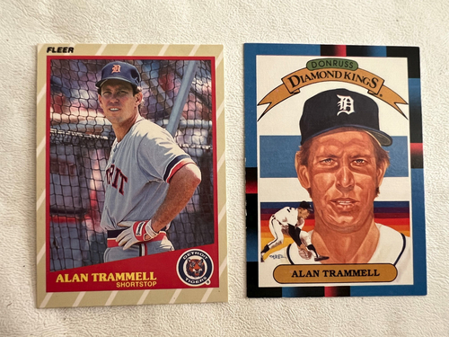 (2) ALAN TRAMMELL- 1989 FLEER SUPER STARS # 40-1987 DONRUSS DIAMOND KINGS # 64