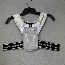 Tikaton Running Vest. Lightweight. Adjustable Band. Pockets Gray