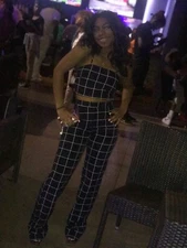 Plaid Two Piece Pant Set.