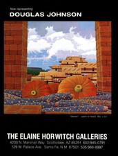 1978 AMERICAN INDIAN PAINTING EXHIBIT AD, DOUGLAS JOHNSON "HARVEST"  EXHIBIT AD