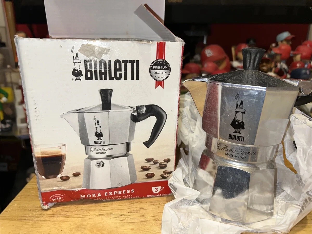 Bialetti Moka Express 3 Cups Coffee Maker Silver