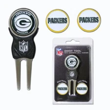 Team Golf NFL Green Bay Packers Divot Tool 3 Golf Ball Markers Set