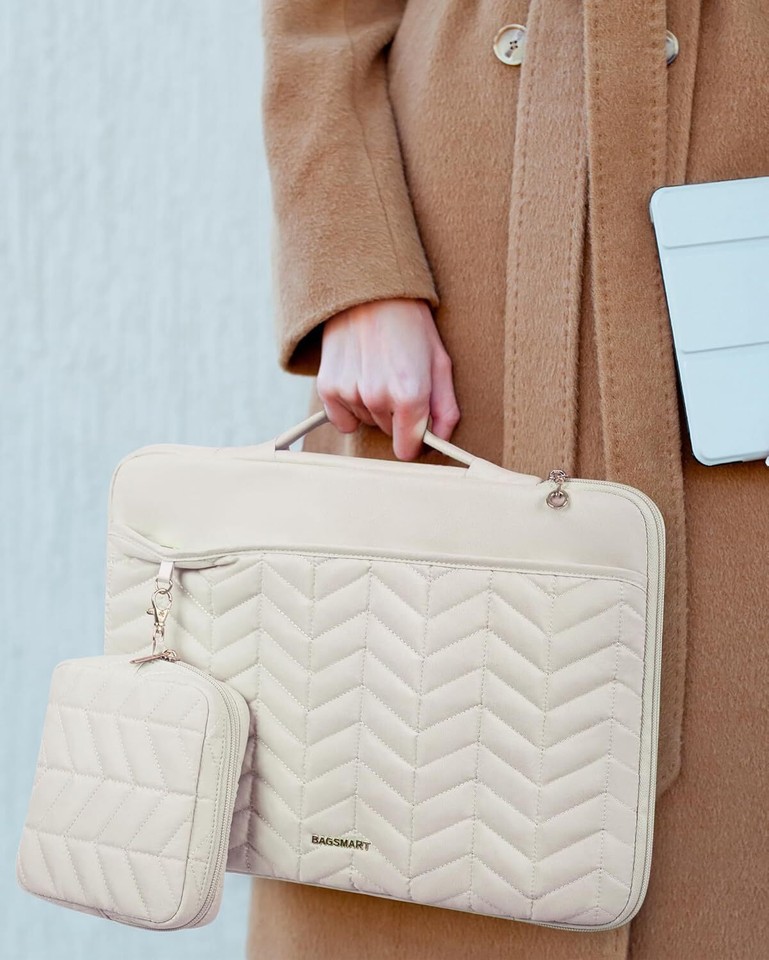 1314 inch Laptop Sleeve with Handle, Puffy Padded 13.3 Inch, Beige eBay