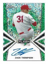 Zack Thompson AUTOGRAPH /15 Green RC St. Louis Cardinals 2019 Leaf Flash AUTO 