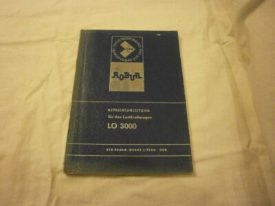Betriebsanleitung IFA Robur Lo3000 Ausgabe 1974