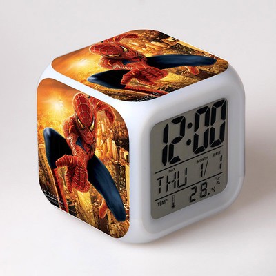 Spider Man Alarm Clock With Led Colorful Touch Light Marvel Desk