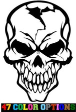 Vinyl Decal Truck Car Sticker Laptop - Horror Zombie Halloween Cracked Skull