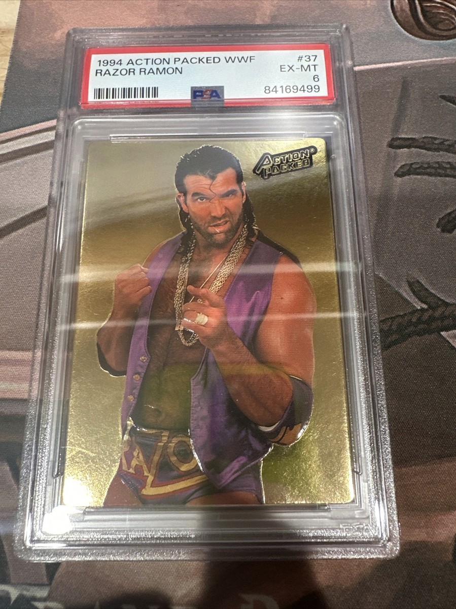 1994 Action Packed WWF Gold Razor Ramon Rookie Card #37 WWE PSA 6