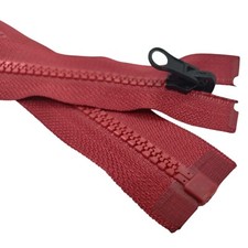 DARK RED Reversible Chunky Ziper OpenEnd Flip Over Puler For Double Sided Jacket
