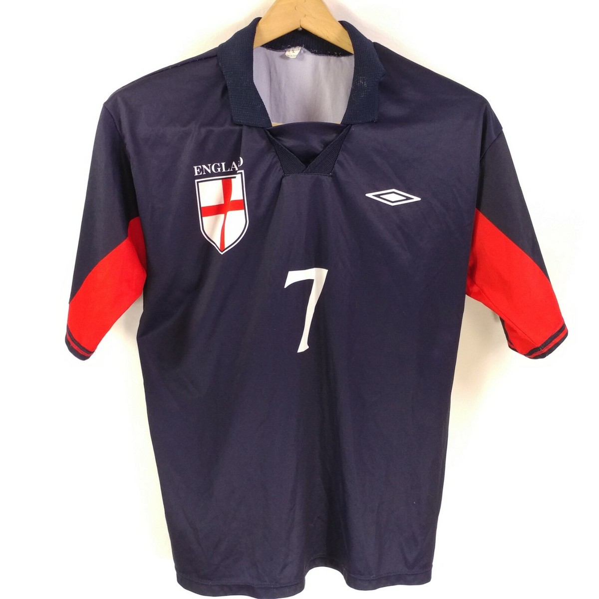 美品✨【希少】UMBRO 2002年日韓ワールドカップ　ユニフォーム 7番 England Football Shirt Fifa World Cup 2002 Korea Japan Beckham #7
