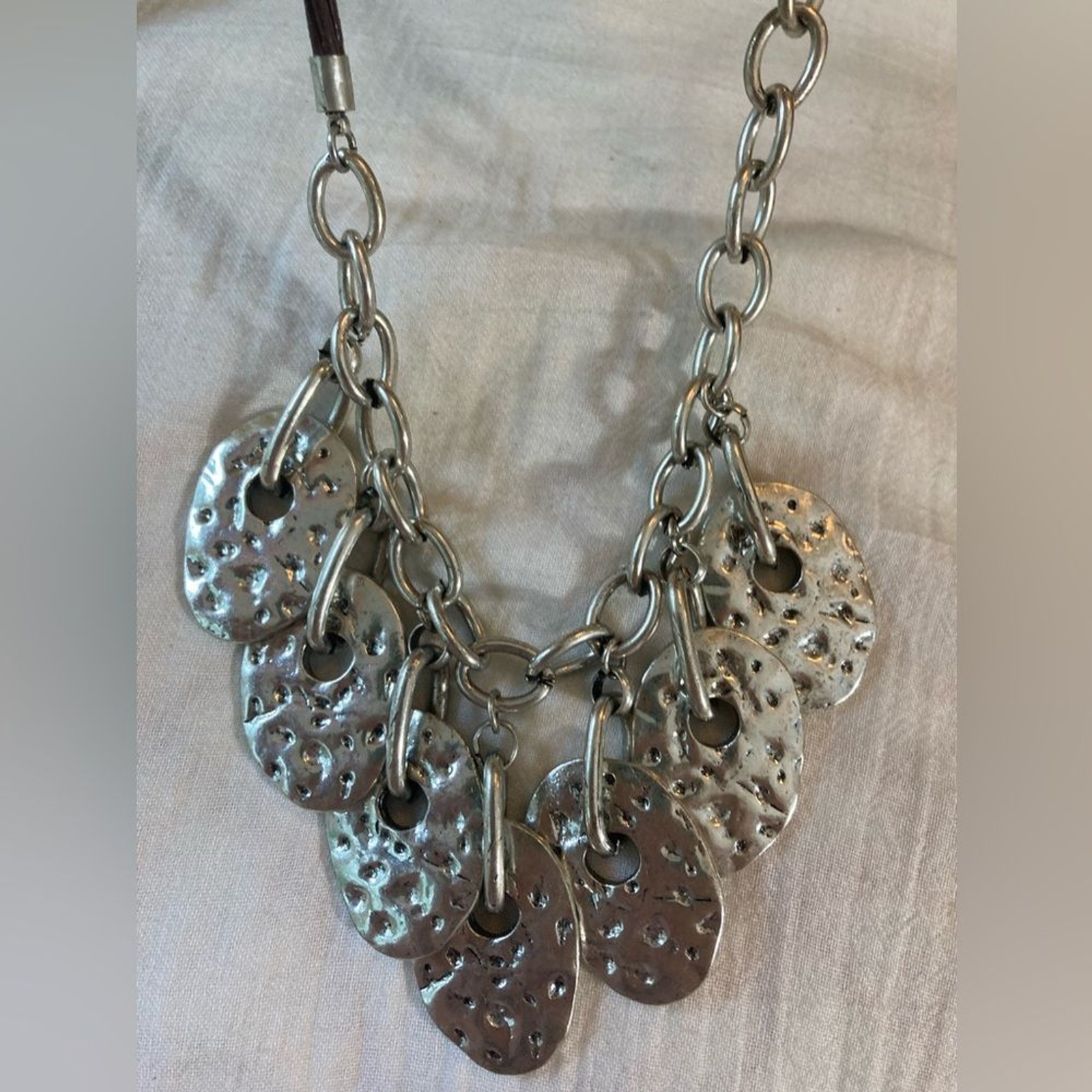 Hammered Brutalist Design statement Necklace - image 5