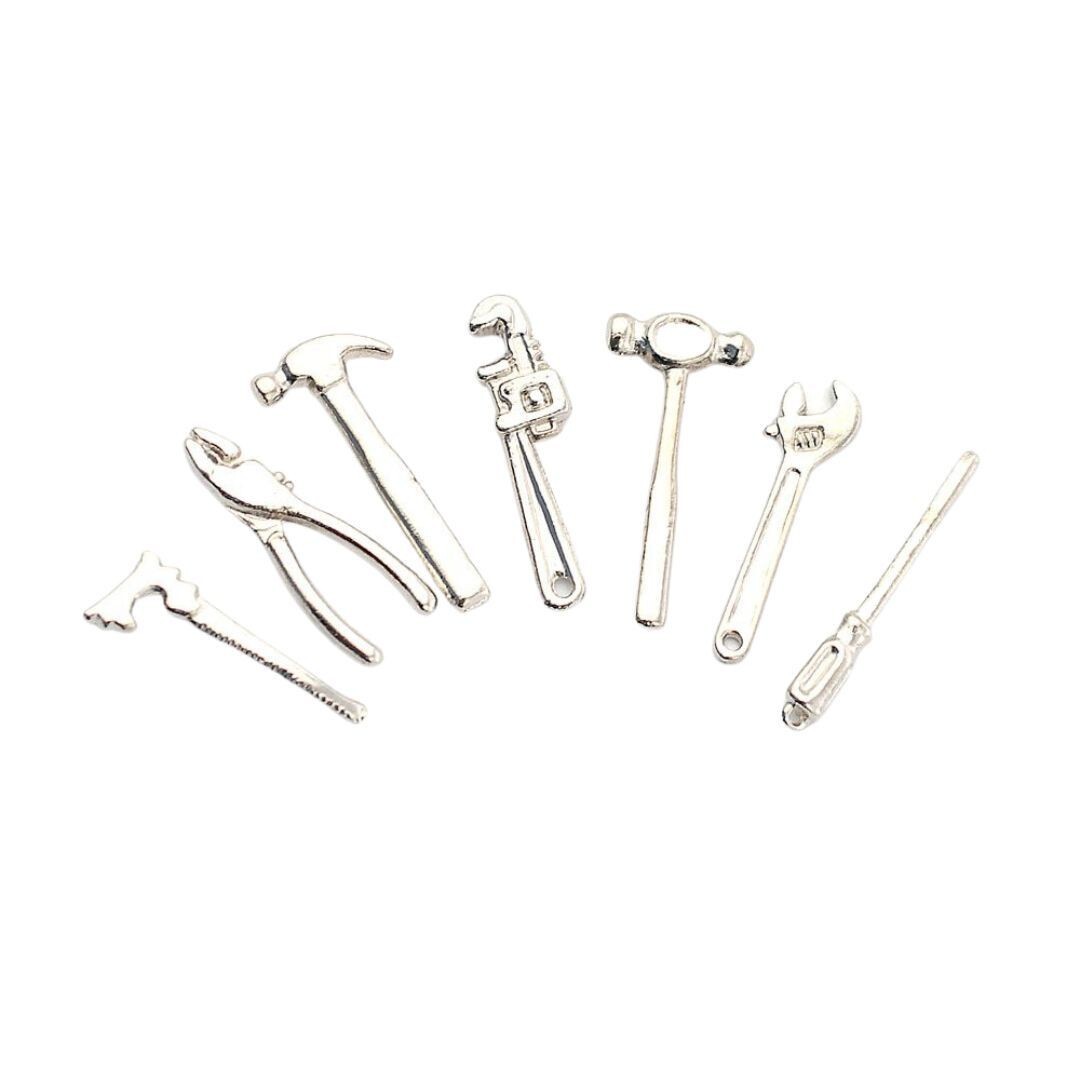 Dolls House Tool Set 7 Piece Metal Shed Tools Miniature 1:12th Scale