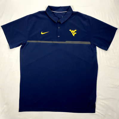 Men's Nike Dri-FIT Navy West Virginia Mountaineers Coaches Performance Polo XL