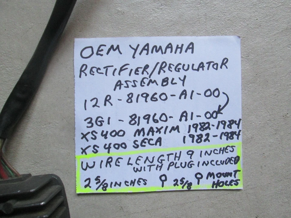 Yamaha OEM XS400 MAXIM SECA rectificador regulador 12R-18960-A1-00 3G1-81960-A0-00 Foto 3 de 4