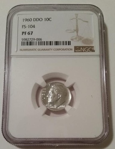 1960 Roosevelt Dime DDO Variety FS-104 Proof PF67 NGC