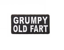 GRUMPY OLD FART 3" x 1.5" Funny iron on patch 4677 Biker H19 