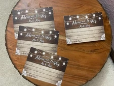 Printed Party Wedding Advice and Wishes, Rustic Bridal Shower, 50 Cards