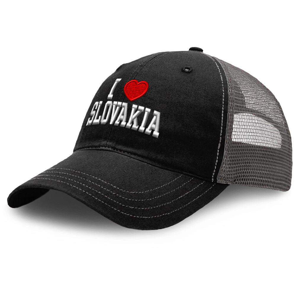 Richardson Trucker Mesh Hat I Love Slovakia Cotton Dad Cap for Men and Women  