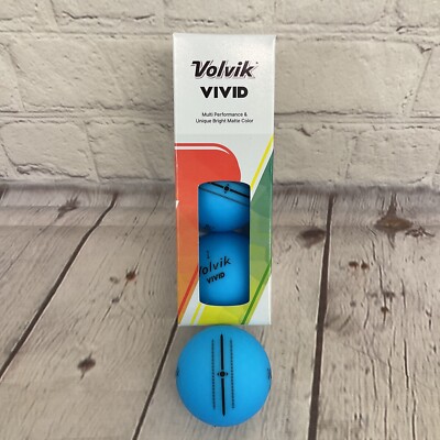 Volvik Golf 2024 Vivid Matte Finish Golf Balls - 3 Golf Ball Sleeve - MATTE BLUE