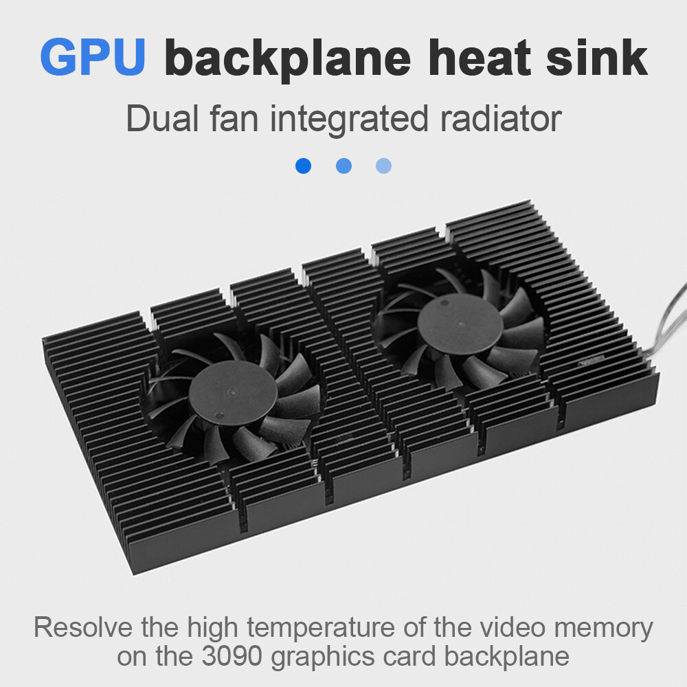 GPU Backplate Radiator Dual PWM Fan Graphics Card Cooler Heatsink For