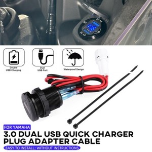 Dual USB 3.0 Fast Car Charger Socket Power Outlet Adapter For YAMAHA Tenere 700