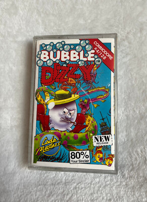 Commodore 64 / 128 CBM C64 Bubble Dizzy Spiel - getestet, funktioniert, GRATIS Schlüsselanhänger, sehr guter Zustand