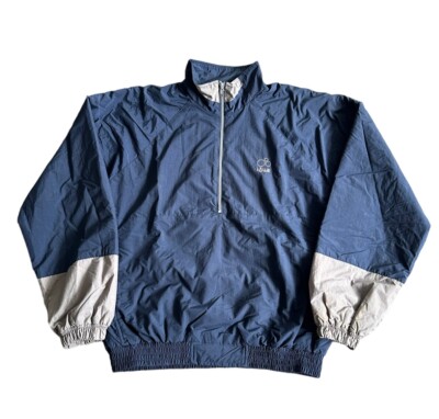 Vintage B.I Gear Blue Half Zip Windbreaker Waterproof Jacket Mens Size Medium