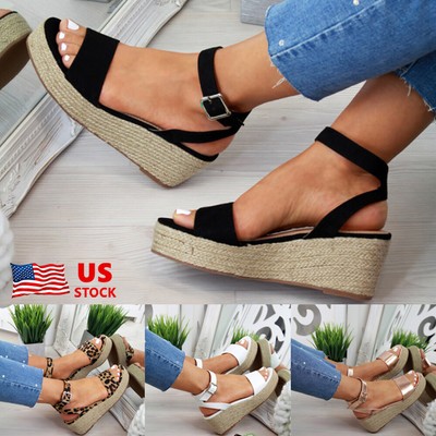 womens wedge sandals low heel