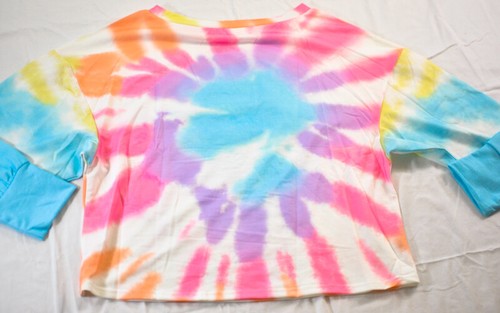 women's tie dyed top size 2XL bright long sleeves multicolored oversized new - Picture 6 of 6