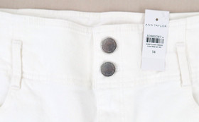 Ann Taylor Sculpting Pocket Corset High Waist Straight Jeans White Size 14
