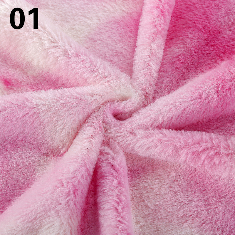 DIY Rainbow Plush Fabric Tie-dye Gradient for Cushion Toy Sewing Crafts By Metre
