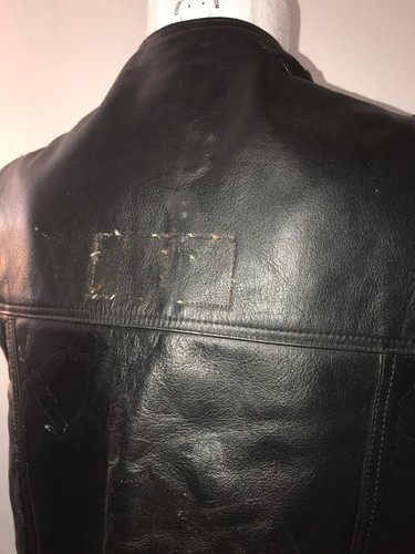 VTG HARLEY DAVIDSON CUERO NEGRO Biker VEST L Parches Pines Motocicleta eliminada - Imagen 9 de 12