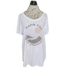 Maurices Womens Blouse Shirt Short Sleeve Size Plus 0X Graphic Tee White Knit 