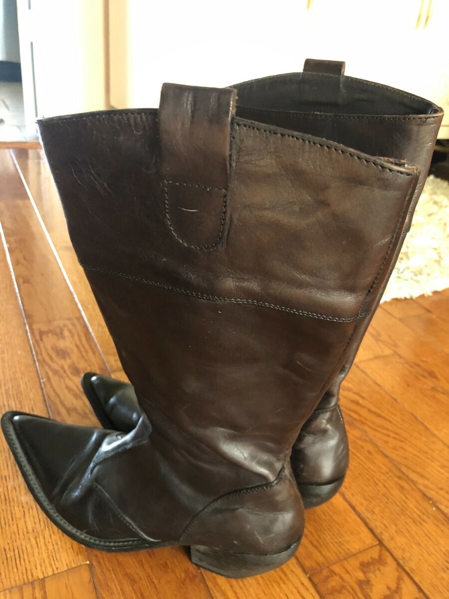 Vera Gomma Italian Womens Leather Boots Dark Brown Vera Gomma Italian Womens Leather Boots Dark Brown