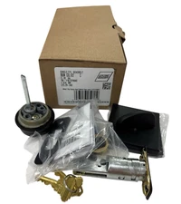 Schlage B60 COL 622 Matte Black Single Cylinder Deadbolt Lock w/Collins Trim