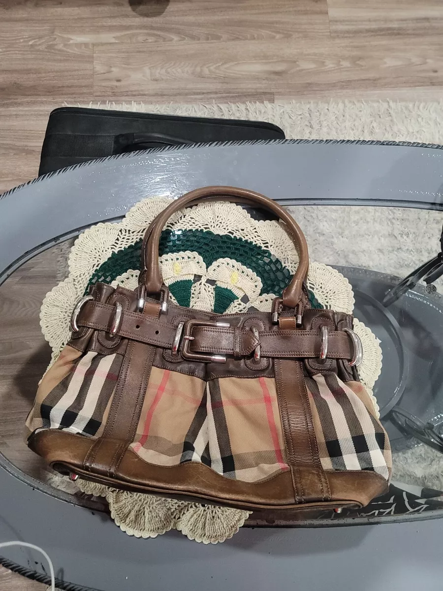 Vintage burberry store leather bag