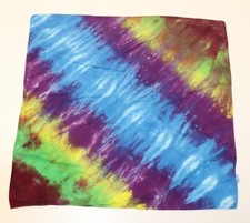 Tie Dye Bandana 21" x 21" Blue Stream Stripe 100 cotton