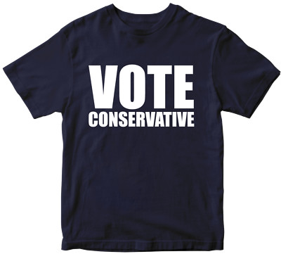 T-Shirt Abstimmung konservativ UK Politiker General Partei Wahl Abstimmung öffentlich