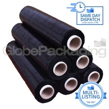 STRONG BLACK PALLET WRAP STRETCH SHRINK WRAP ROLLS - CHOOSE MEDIUM / HEAVY DUTY