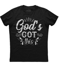 God's Got This Jesus Christian Religious Mens Short Sleeve Cotton Black T-shirt
