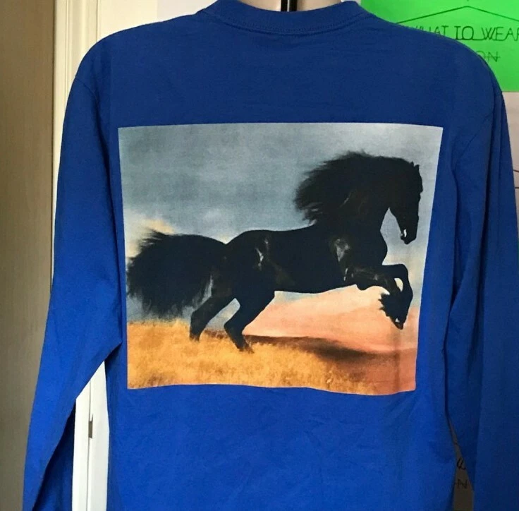 FW14 Supreme Etalon Bleu Manches Longues L/S T Shirt Taille XL T Shirt