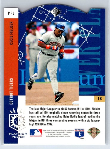 1993 SP Baseball Platinum Power die cut partial set 15/20 MINT - Picture 10 of 24