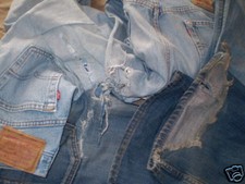 LEVIS LOTTO STOCK 100 JEANS ROTTI PER VINTAGE REMAKE VINTAGE