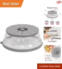 Versatile Grey Microwave Splatter Guard & Colander - Easy Clean and Store