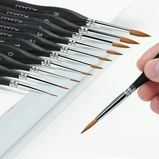 Kolinsky Sable Brushes, 10pcs Sable Detail Paint Brush Set Will Keep a Fine T...