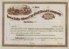 Iowa Falls and Sioux City Railroad 1880 Iowa Fremont Cherokee Dakota Blankette