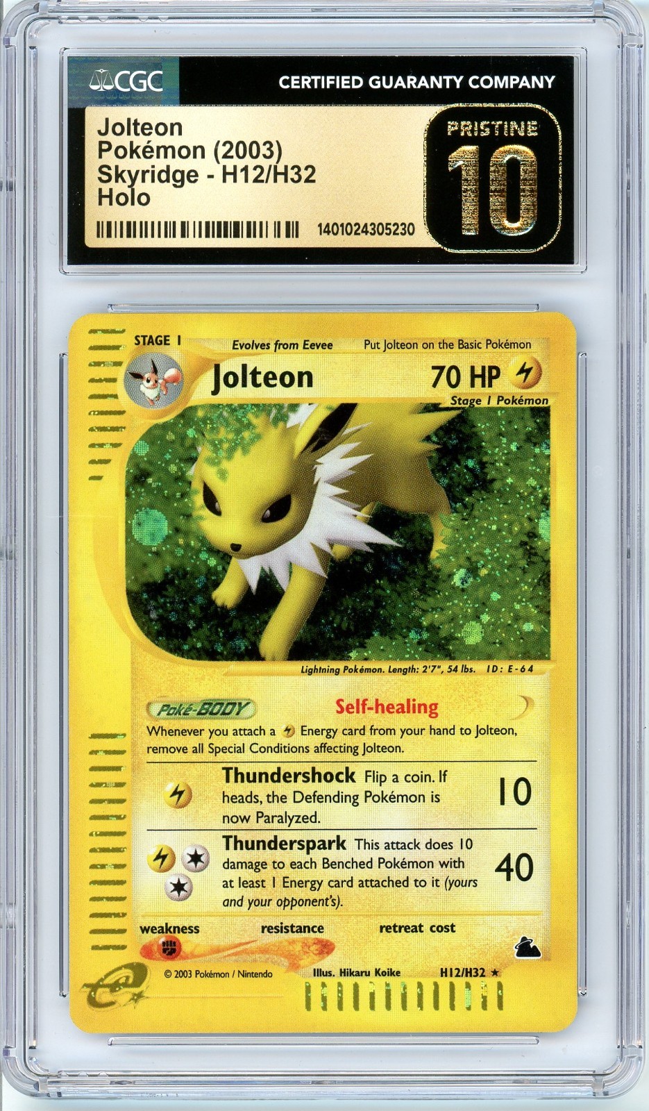 Pokemon Jolteon #H12 Skyridge Holo CGC Pristine 10